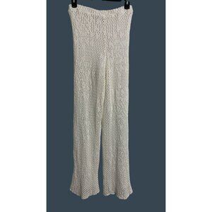 Harlow S Knit Boho Coastal Crochet Knit Pants White‎